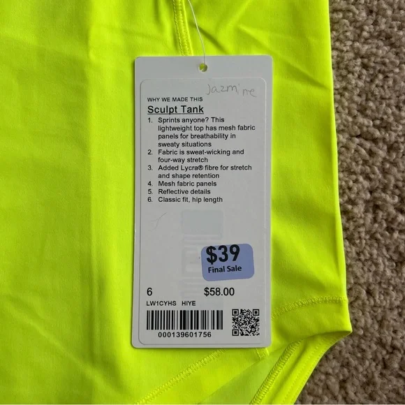 Lululemon Sculpt Tank - Picture 2 of 3